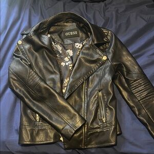 Guess Black Leather Jacket